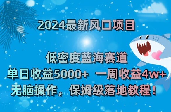 2024最新风口项目，低密度蓝海赛道，单日收益5000+，一周收益4w+！【揭秘】-小齐资源库