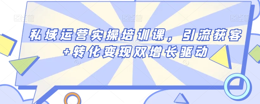 私域运营实操培训课，引流获客+转化变现双增长驱动-小齐资源库