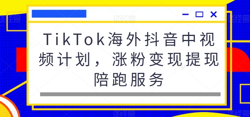 TikTok海外抖音中视频计划，涨粉变现提现陪跑服务-小齐资源库