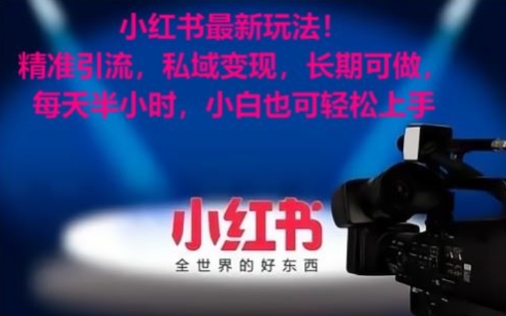 小红书最新玩法！精准引流，私域变现，长期可做，每天半小时，小白也可轻松上手【揭秘】-小齐资源库