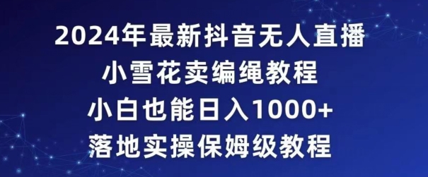 2024年抖音最新无人直播小雪花卖编绳项目，小白也能日入1000+落地实操保姆级教程【揭秘】-小齐资源库