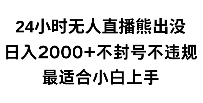 快手24小时无人直播熊出没，不封直播间，不违规，日入2000+，最适合小白上手，保姆式教学【揭秘】-小齐资源库