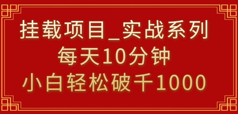 挂载项目，小白轻松破1000，每天10分钟，实战系列保姆级教程【揭秘】-小齐资源库