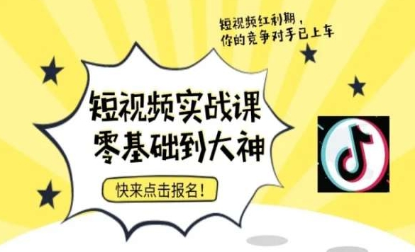 短视频零基础落地实操训练营，短视频实战课零基础到大神-小齐资源库