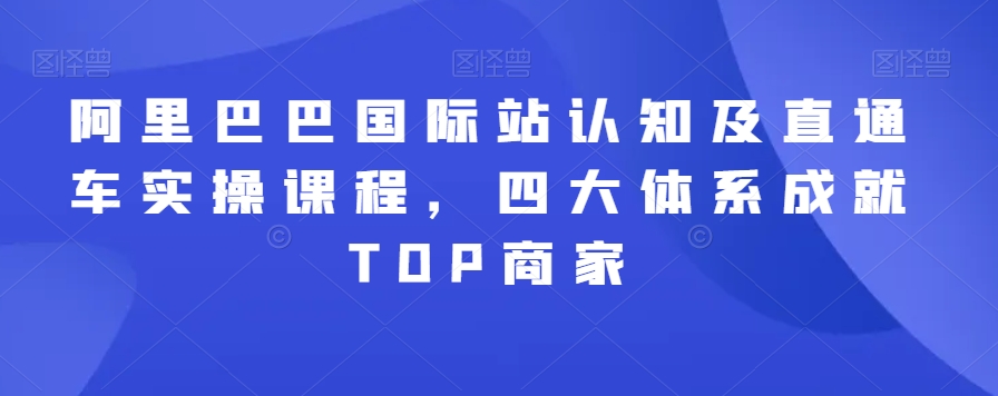 阿里巴巴国际站认知及直通车实操课程，四大体系成就TOP商家-小齐资源库