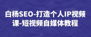白杨SEO-打造个人IP视频课-短视频自媒体教程-小齐资源库