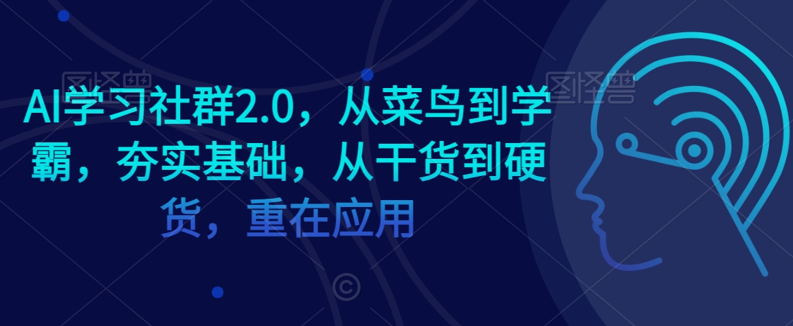 AI学习社群2.0，从菜鸟到学霸，夯实基础，从干货到硬货，重在应用-小齐资源库