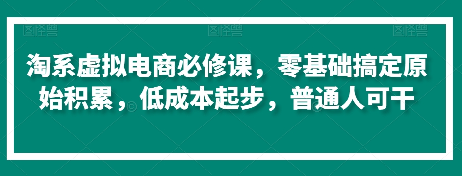 淘系虚拟电商必修课，零基础搞定原始积累，低成本起步，普通人可干-小齐资源库