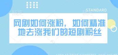 网剧如何涨粉，如何精准地去涨我们的短剧粉丝-小齐资源库