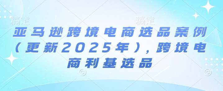 亚马逊跨境电商选品案例(更新2025年3月)，跨境电商利基选品-小齐资源库