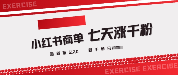 小红书商单2.0最新玩法，3天涨千粉单日变现多张-小齐资源库