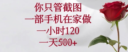 你只管截图，一部手机在家做，一小时120.一天5张【揭秘】-小齐资源库