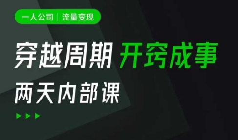 一人公司：流量变现课，一人公司的方法模型拆解， 拆解富人思维，流量思维，小老板思维等-小齐资源库