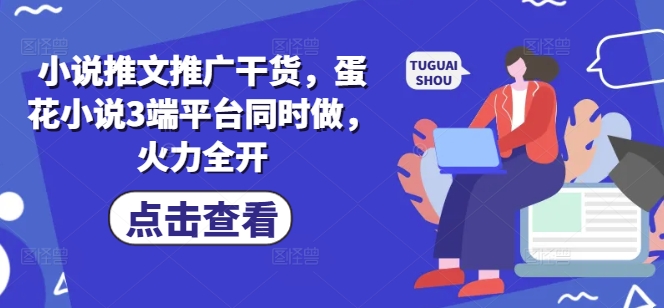 小说推文推广干货，蛋花小说3端平台同时做，火力全开-小齐资源库