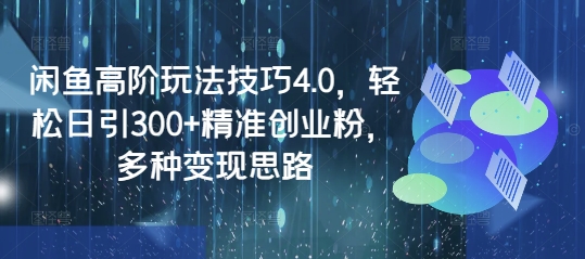 闲鱼高阶玩法技巧4.0，轻松日引300+精准创业粉，多种变现思路-小齐资源库