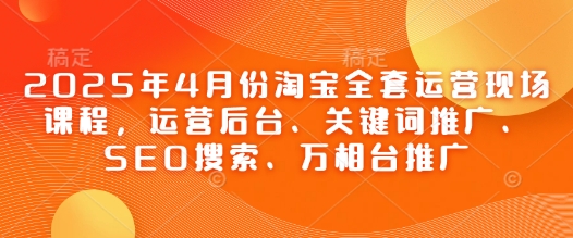 2025年4月份淘宝全套运营现场课程，运营后台、关键词推广、SEO搜索、万相台推广-小齐资源库